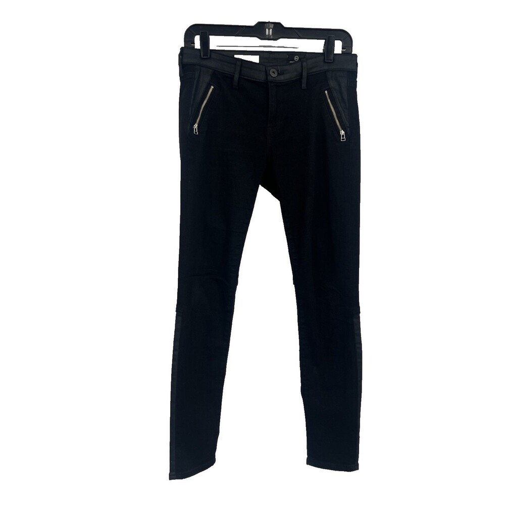 EUC Adriano Goldschmied The Willow Zip Leggings Jeans Coated Zip Ankle Size 28R